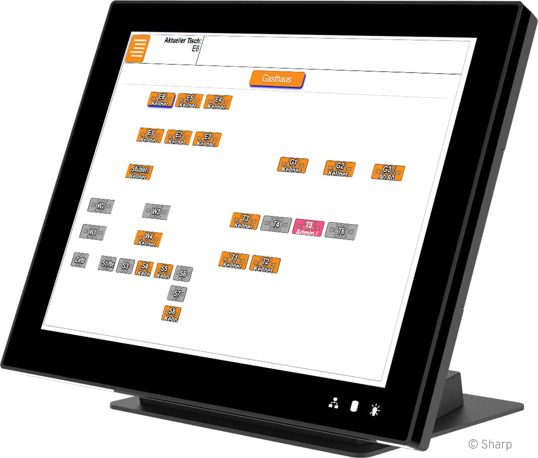 Sharp-Hardware für die Registrierkassen-Software sITpos